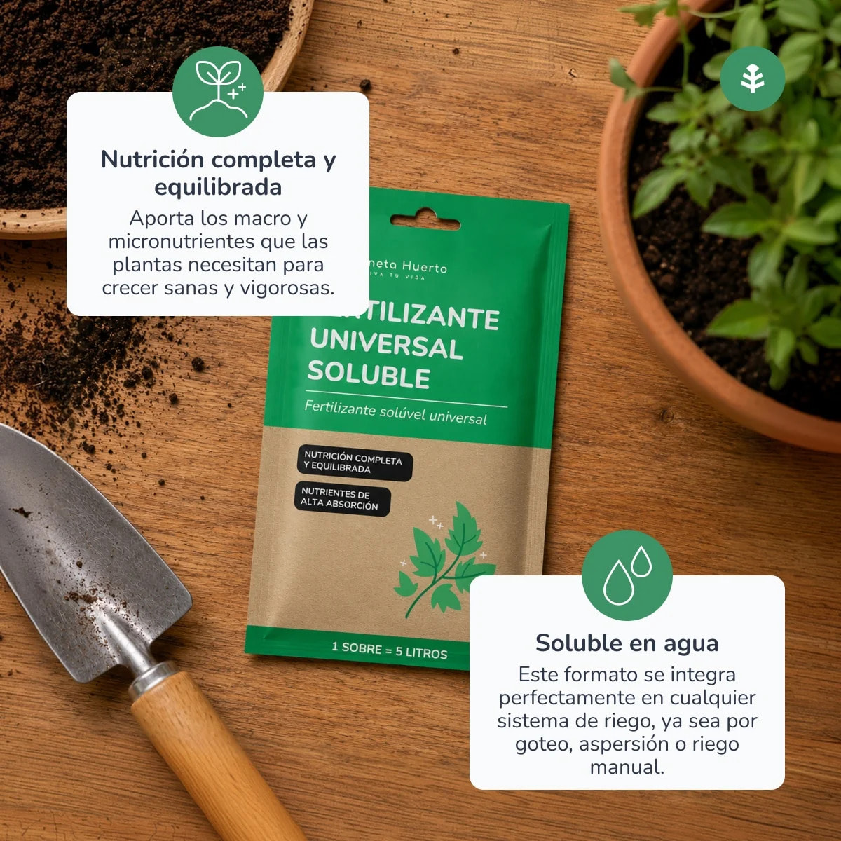 Fertilizante universal Planeta Huerto Sobre para 5 L