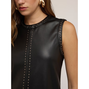 Motivi - Vestido tubo con tachuelas decorativas - Negro