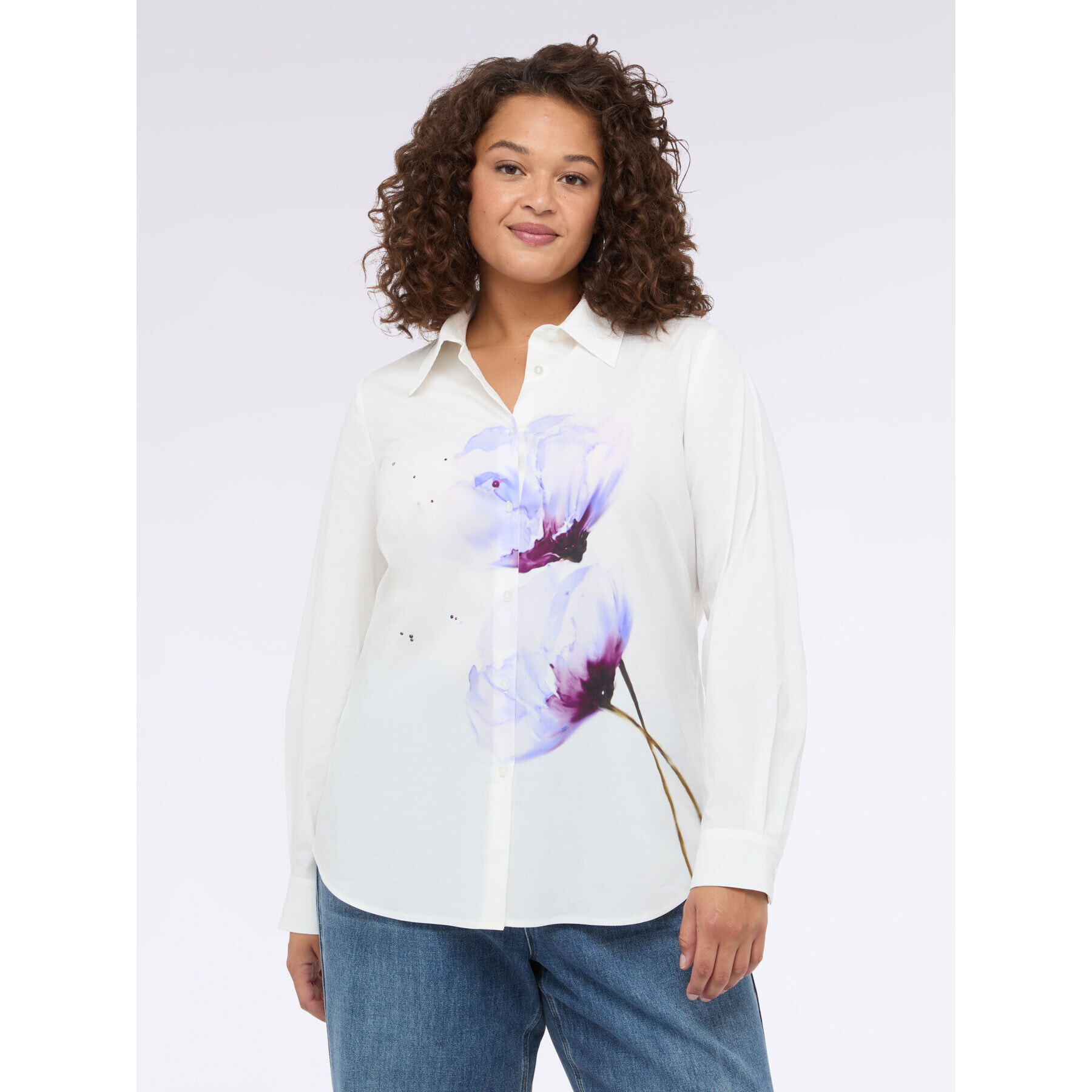 Fiorella Rubino - Camisa con estampado floral - Blanco