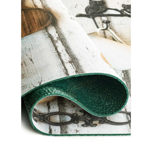 RICCI Alfombra lavable de cocina diseños con cocina rústica multicolor, varias medidas disponibles.