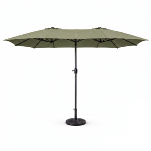 Parasol rectangulaire double 2,7x4,6m vert CABIATE