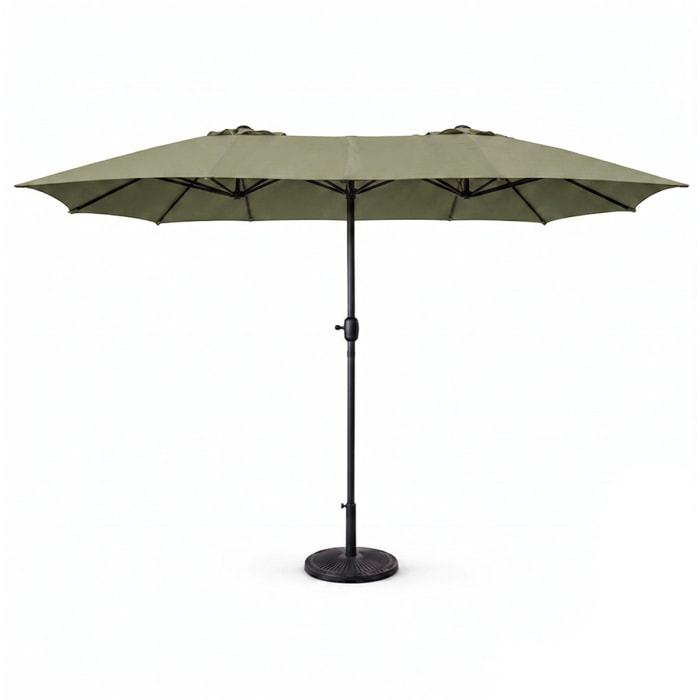 Parasol rectangulaire double 2,7x4,6m vert CABIATE