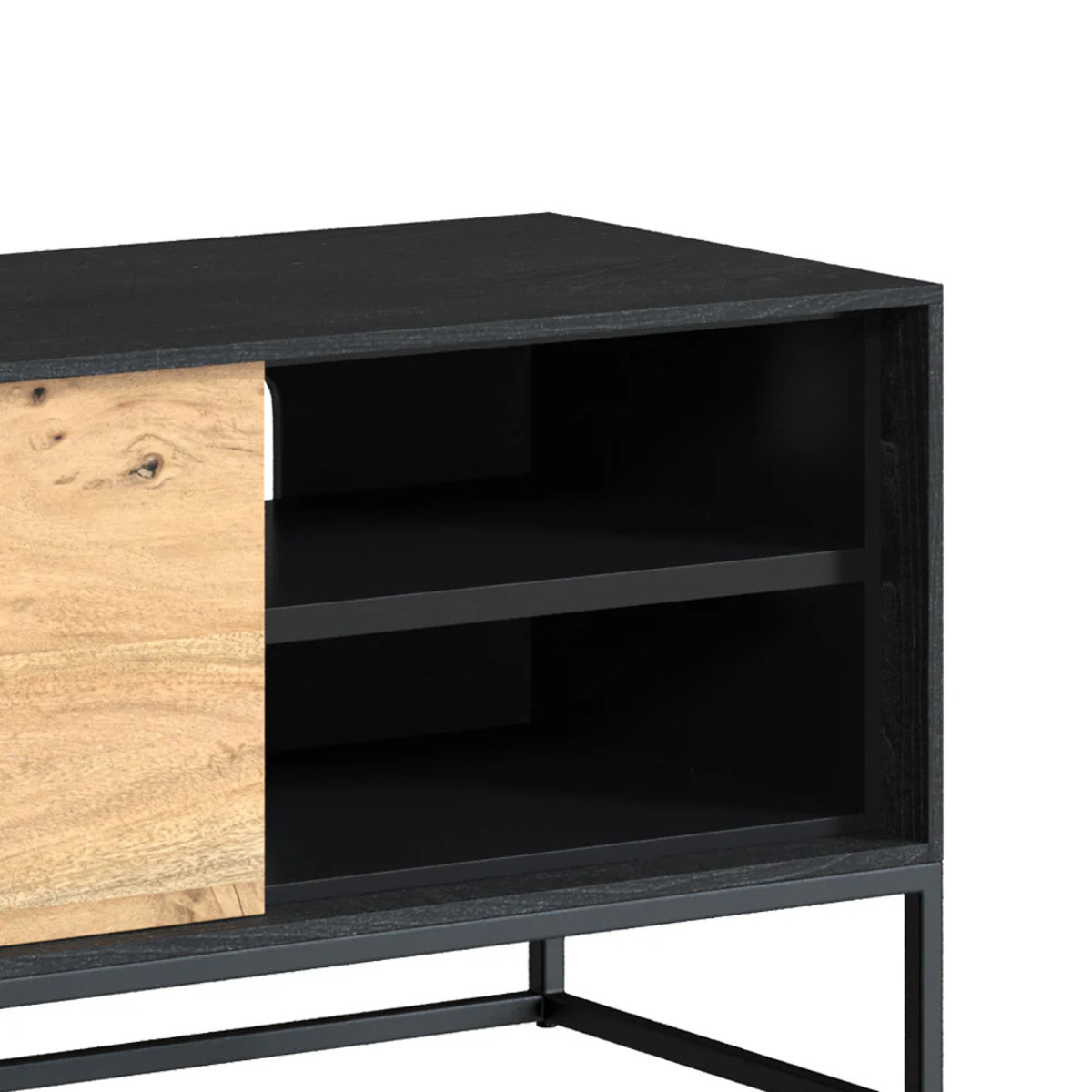 Meuble TV en bois d'acacia et pieds en métal 125 cm - Jakson