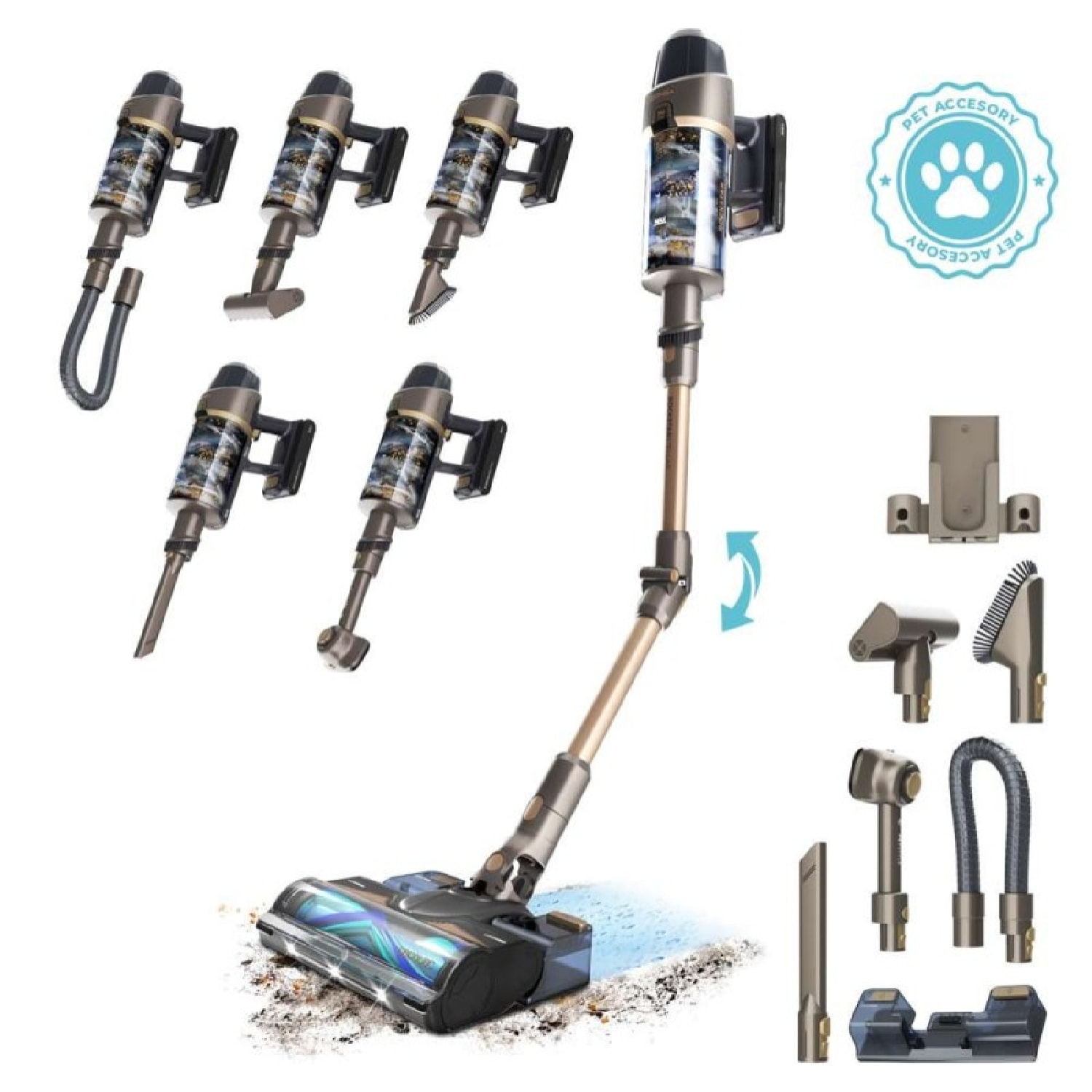 Cecotec Aspirateur-balais BLDC Conga Rockstar 12500 Stellar AquaPet Flex