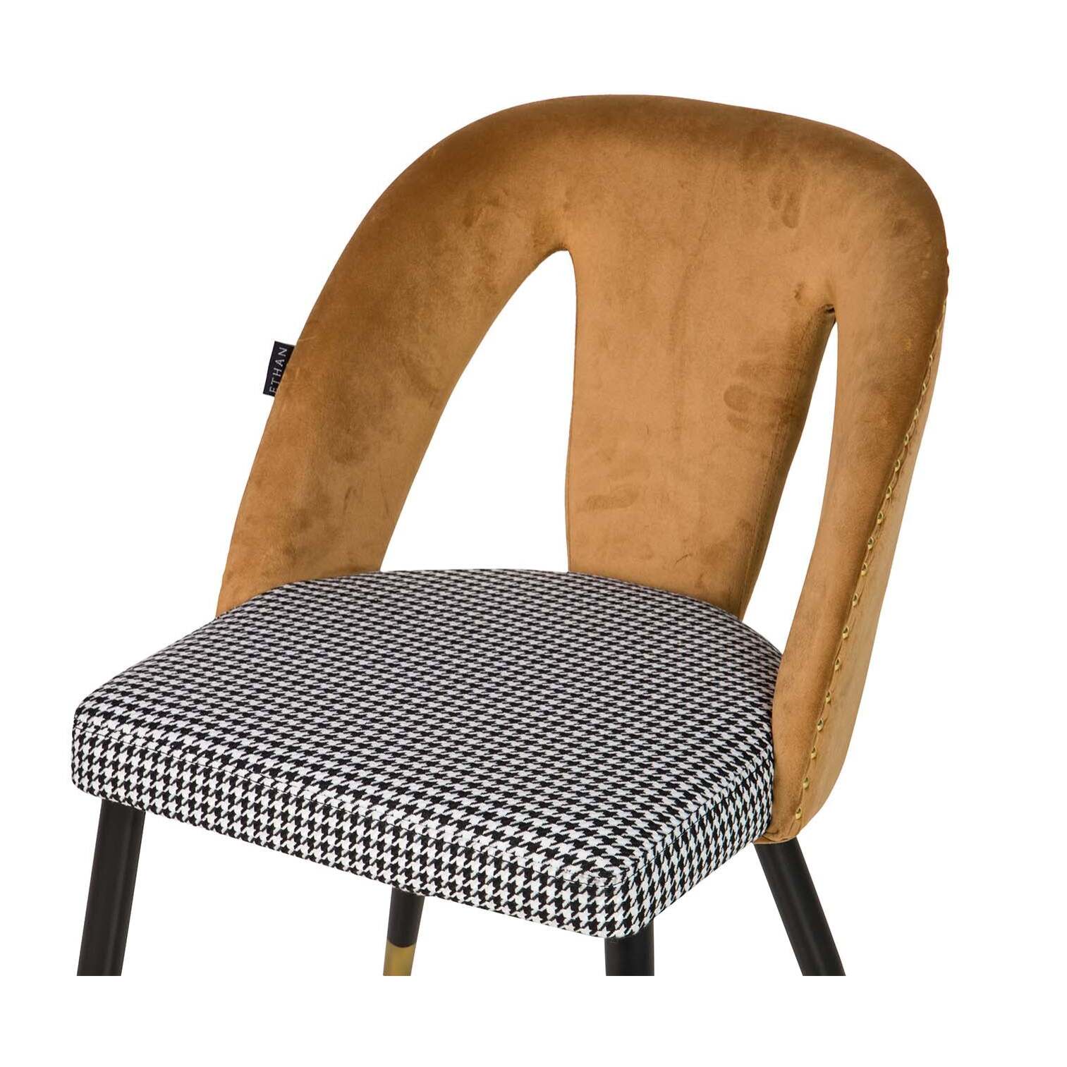 Silla Tachuelas Velvet Amarillo Stowe 49x54x82 Cm