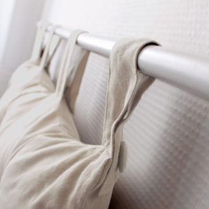 Coussin tête de lit en coton et pattes boutonnées - Ecru