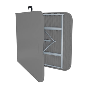 Tavolo Tavolino Pieghevole In Dura Resina Set Birreria Facile Trasporto Con Maniglie Giardino Campeggio Terrazzo Fiere Sagre 180x74x74 cm Grigio