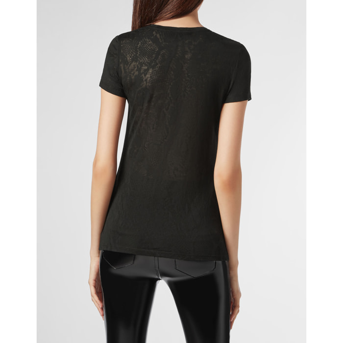 PHILIPP PLEIN T-shirt Round Neck SS Crystal