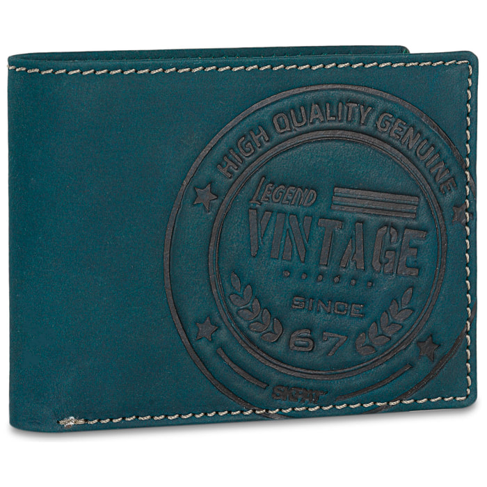 Cartera Hombre Piel Skpat Vintage Azul