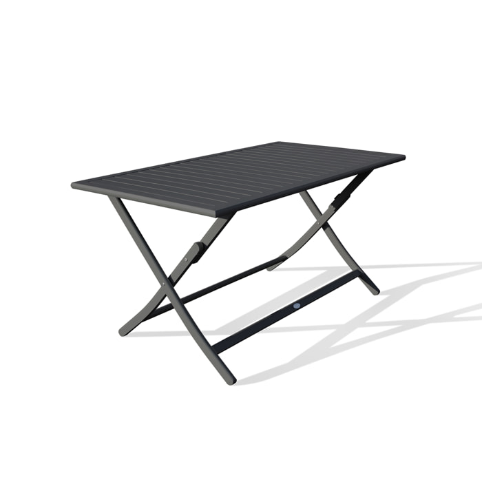 MARIUS - Table de jardin pliante en aluminium gris anthracite