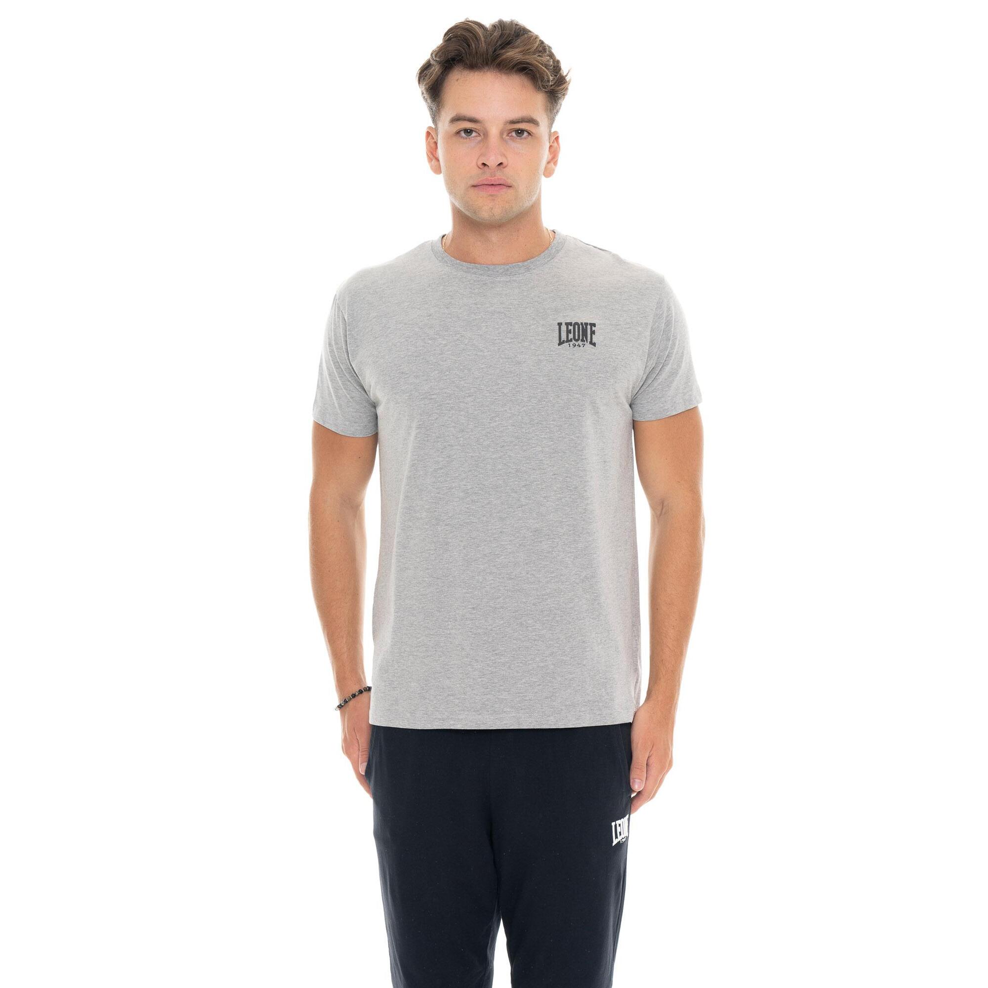 T-shirt da uomo in cotone elasticizzato a manica corta con logo piccolo "Basic"