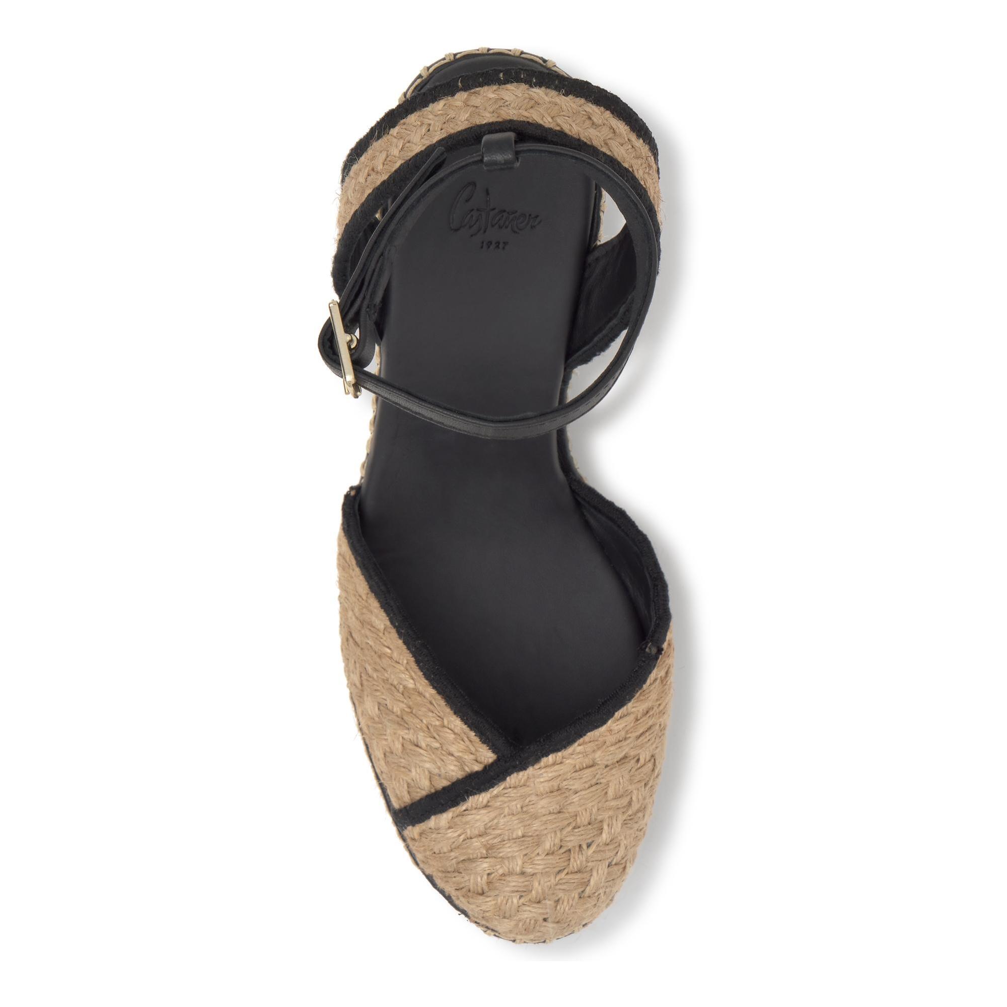Alpargata Cova cuña forrada en yute trenzado con hebilla y escote en V