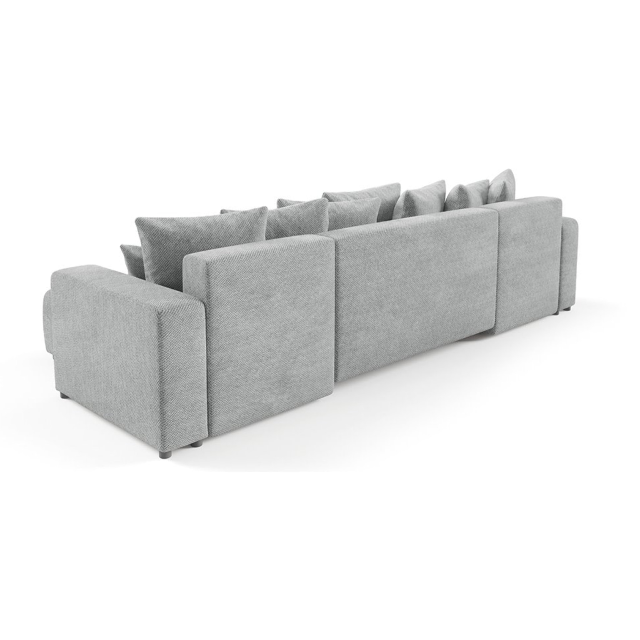 GLORIA - Canapé panoramique 6 places en tissu gris