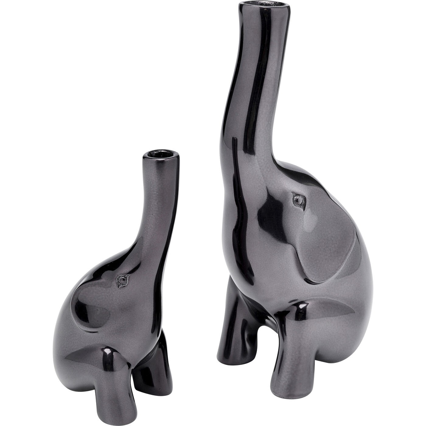 Vases éléphants anthracite set de 2 Kare Design