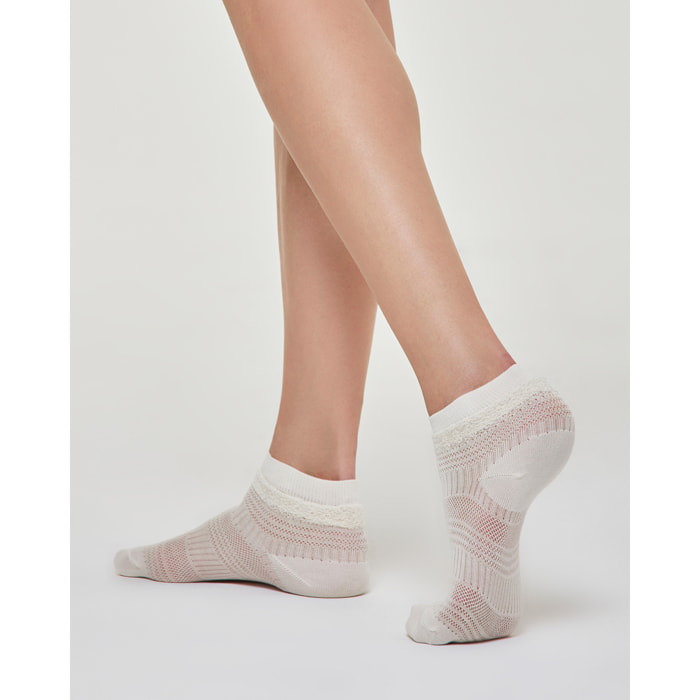 CALZINO COTONE BARBARA CON LAVORAZIONE TRAFORATA