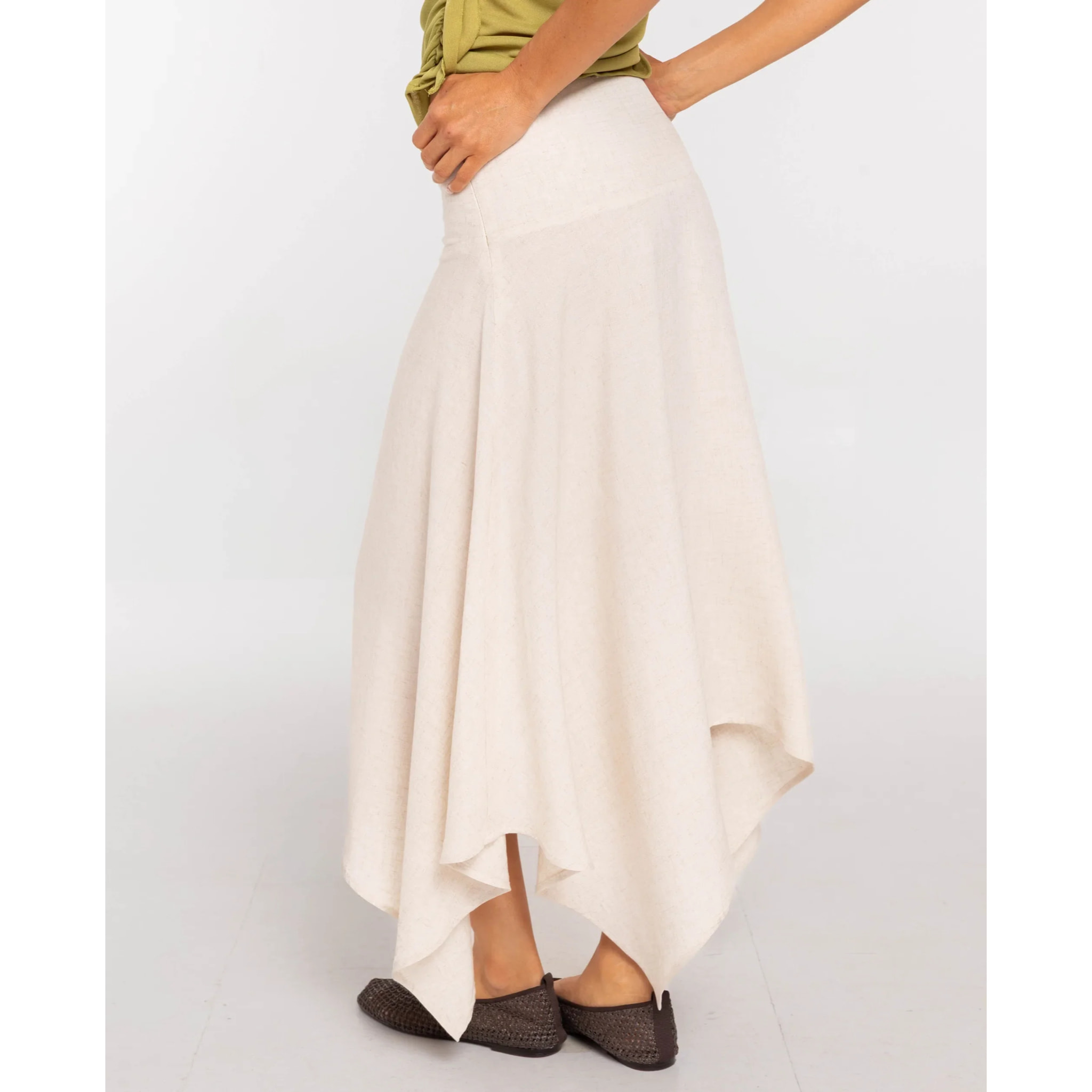 Falda midi con bajo de picos boho