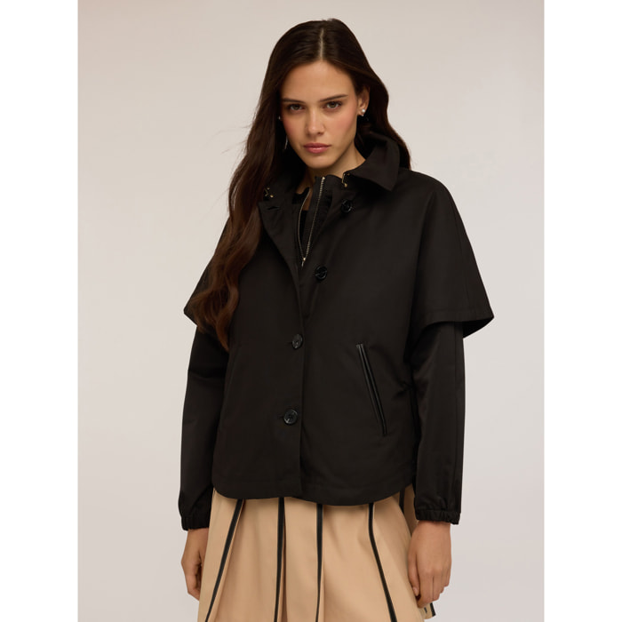 Motivi - Bomber de raso con capa desmontable - Negro