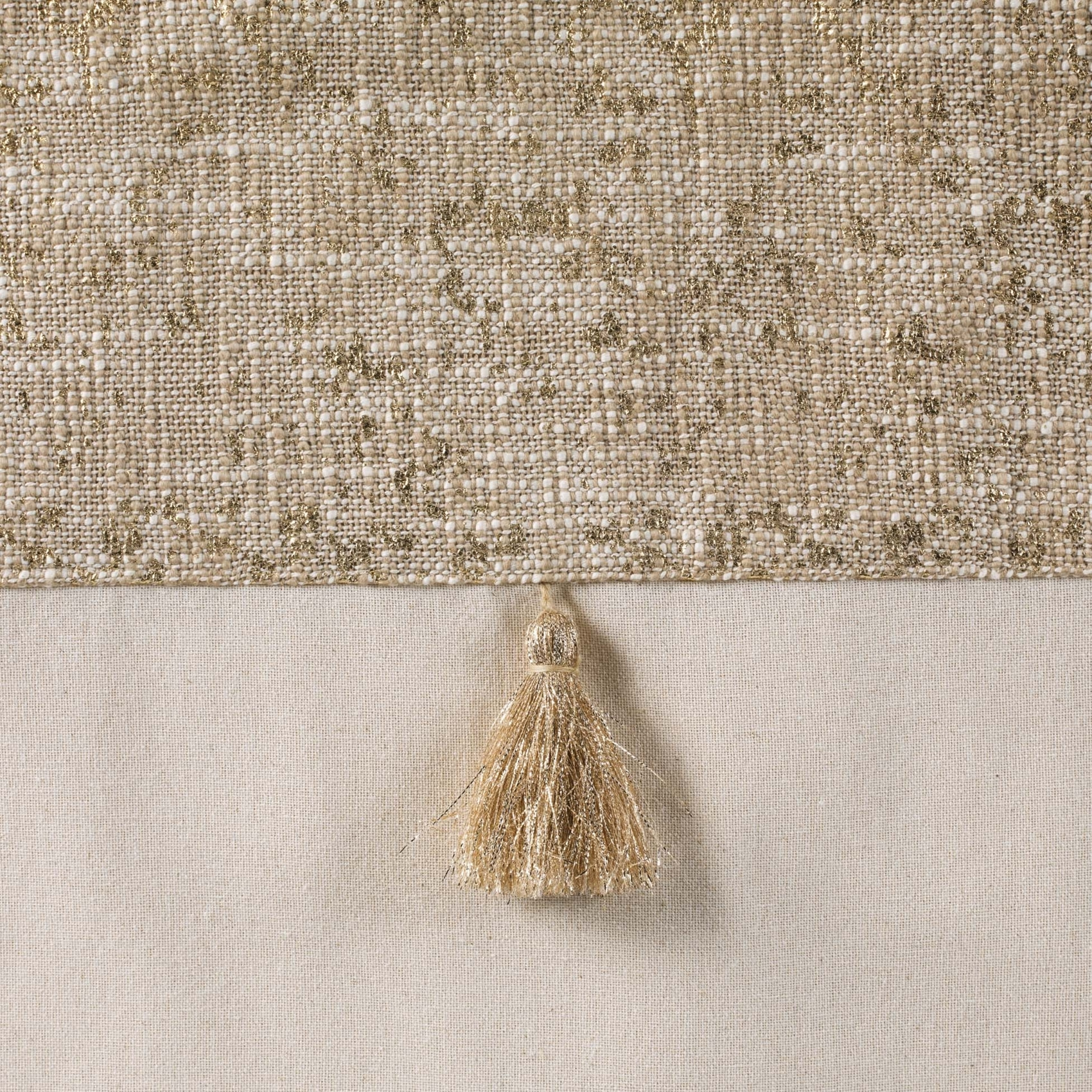 Rideau bohème parement doré ou argenté - Naturel
