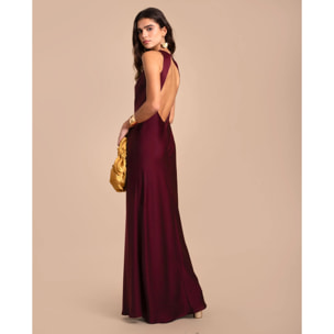 Vestido midi espalda descubierta y escote halter