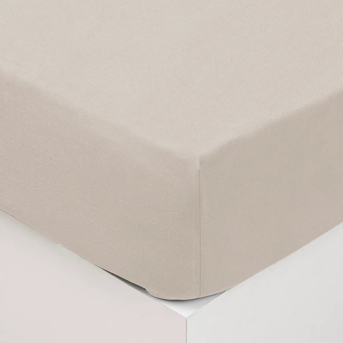 Drap-housse "Vilma" en coton lavé blanc ivoire 140x190cm