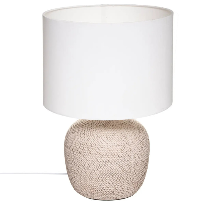 Lampe "Davia" - beige et blanc - céramique H40 cm