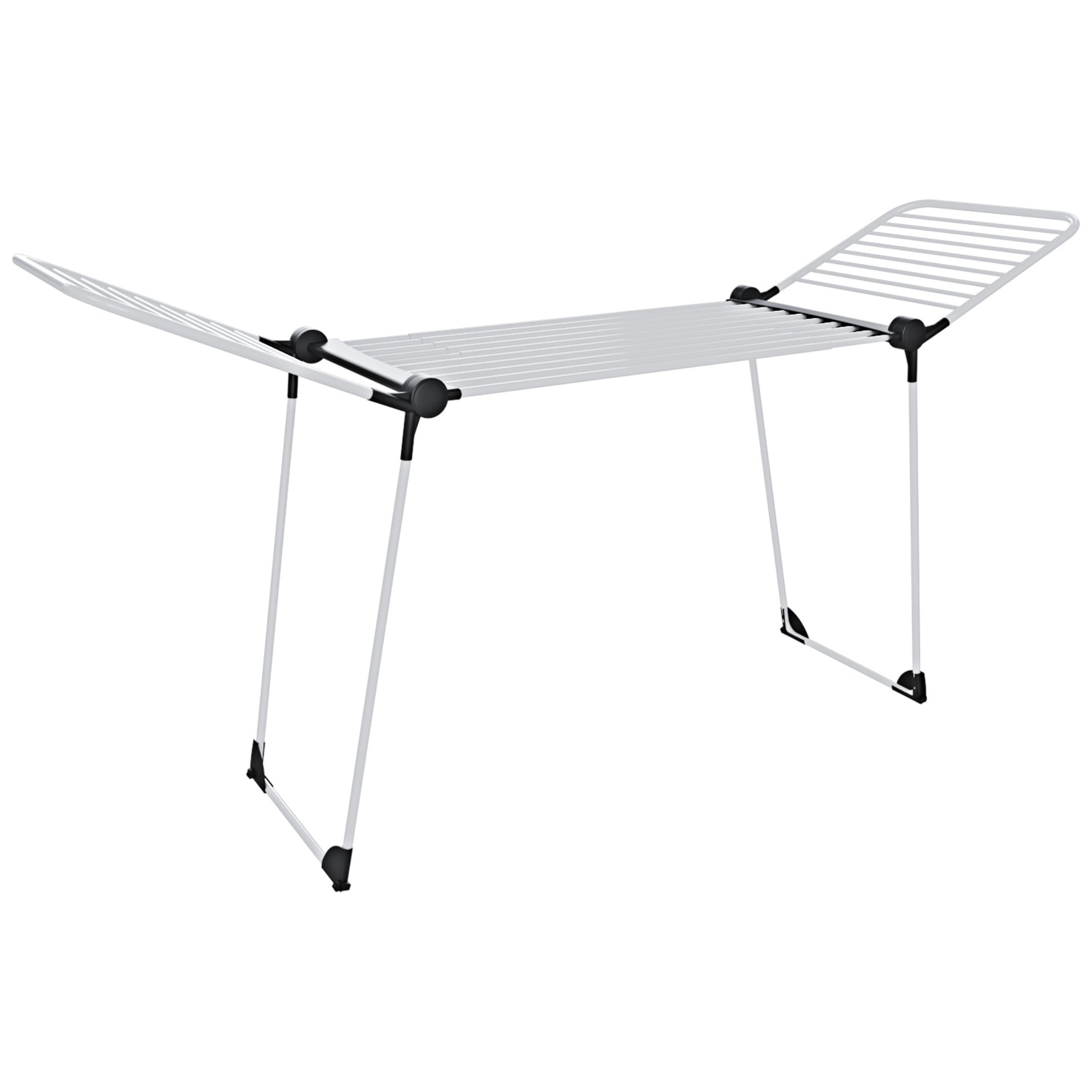 Stendibiancheria Estensibile Fino a 2 Metri Griglia Telescopica 30 M Stenditura Stendino Grande Con Ruote Richiudibile 218-300 x 55 x 126 cm Bianco