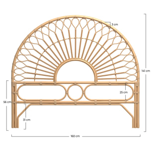 Tête de lit 160 cm en rotin naturel - Bahia