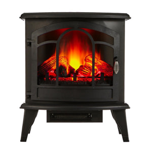 Chimenea Eléctrica 2kW en acero negro con mando a distancia CHE-390 PURLINE