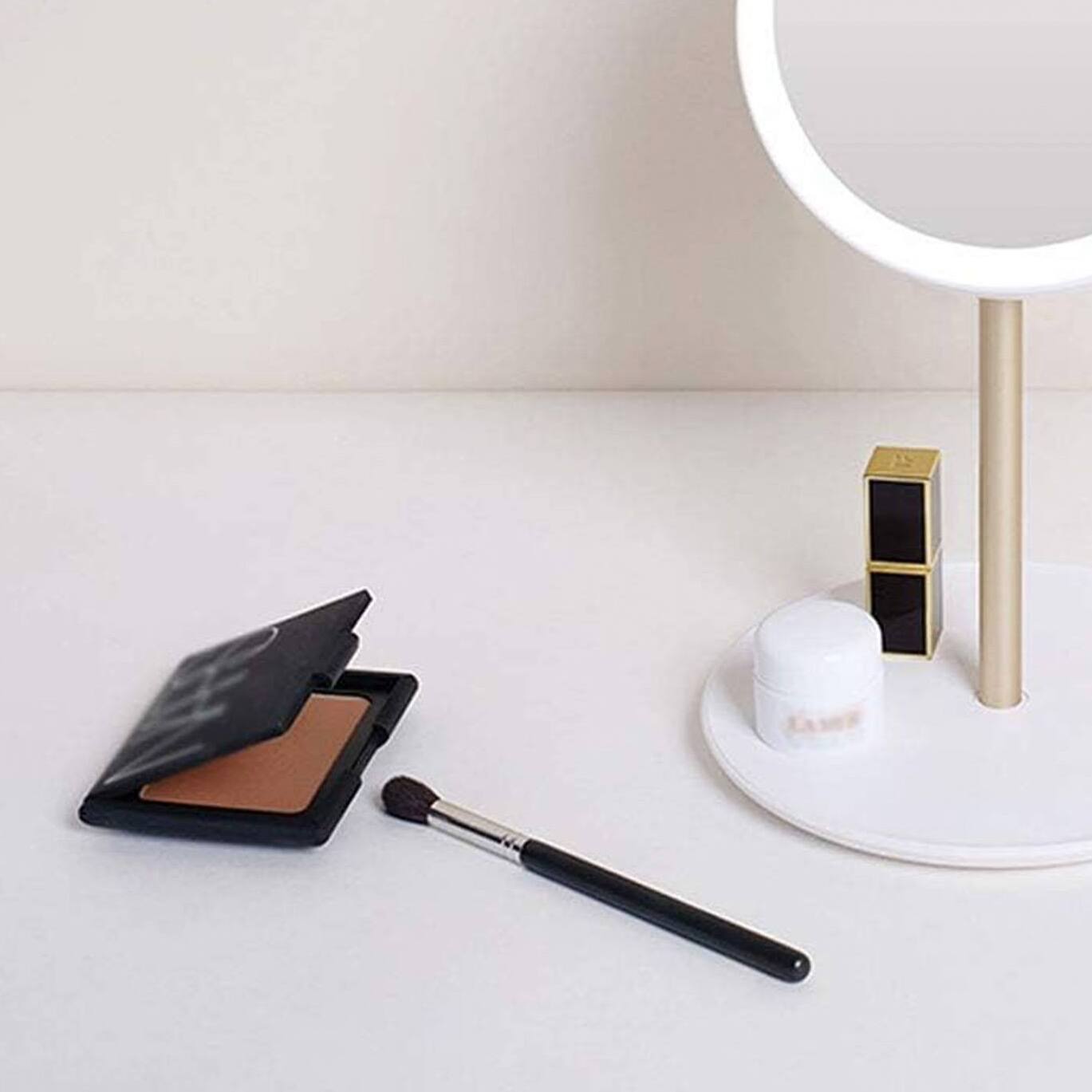 Well home espejo con luces led recargables y ajustables y carga usb ø18,5x27cm