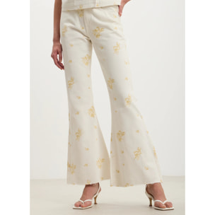 Pantalone flare con ricami