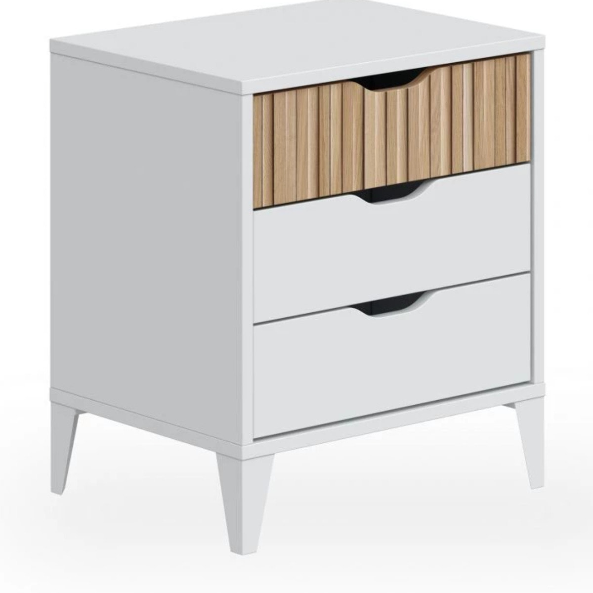 Mesita de noche Nitza On Blanco Artik (Blanco Mate) - Natur