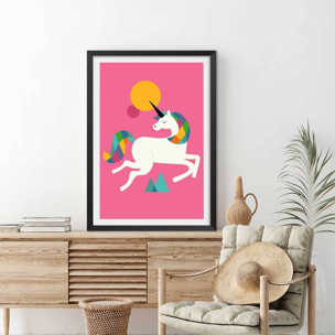 Affiche  licorne rose Affiche seule