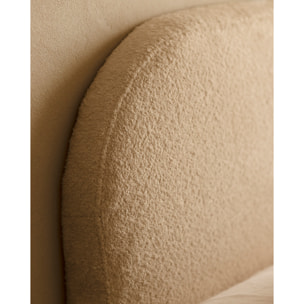 Tête de lit déhoussable en bouclé beige en différentes tailles