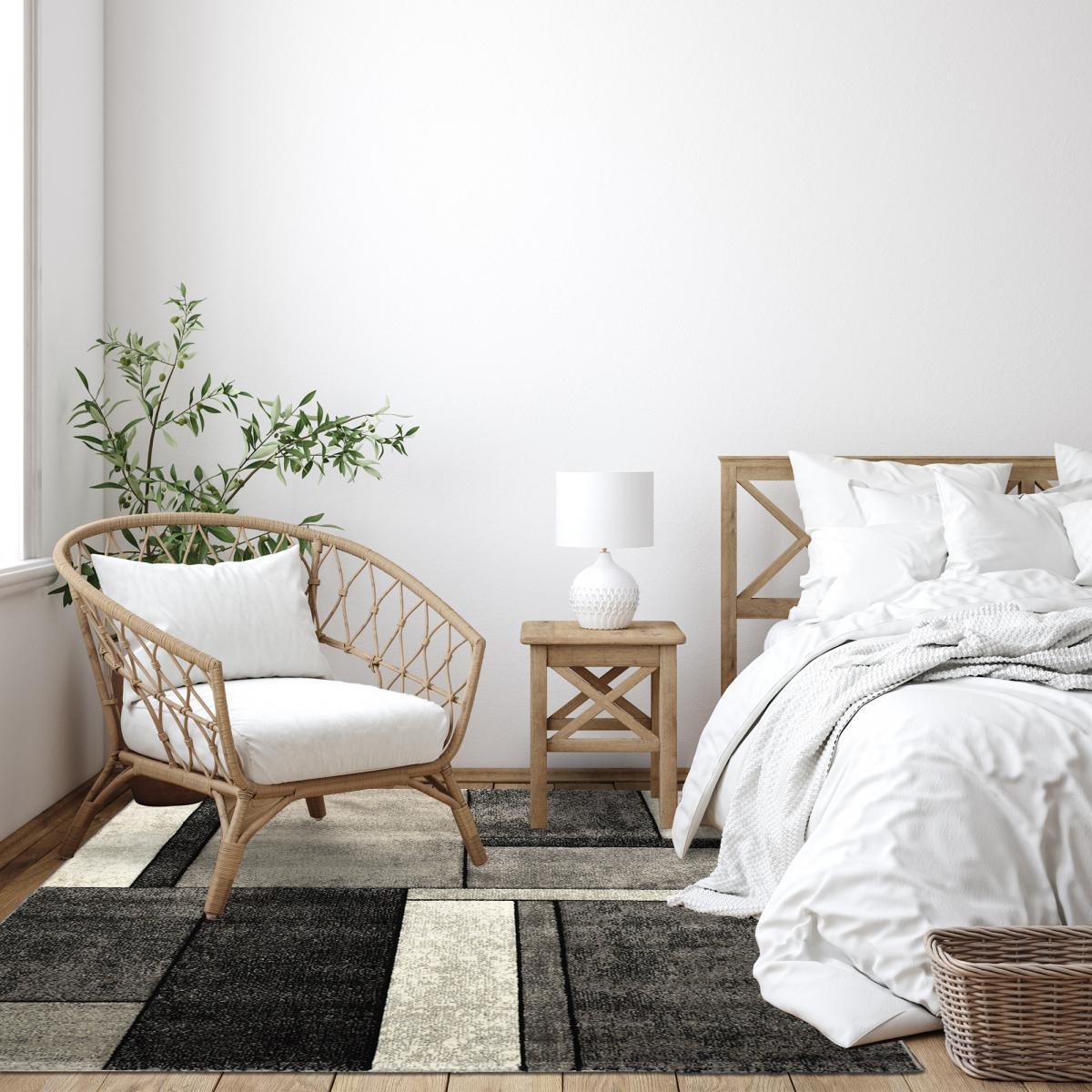 Tapis salon et chambre tissé motif géométrique TUHO