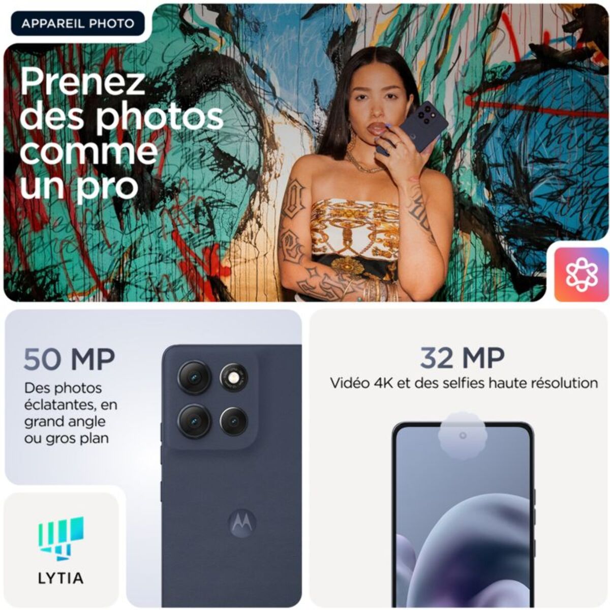 Smartphone MOTOROLA G86 Gris 256Go 5G