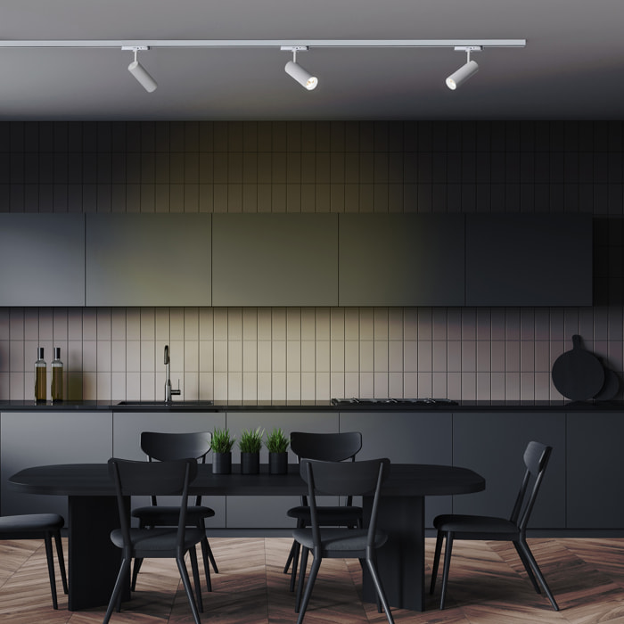 Forlight Era - Aplique de Pared o Foco de Techo Orientable GU10. Diseño Minimalista de Color Negro