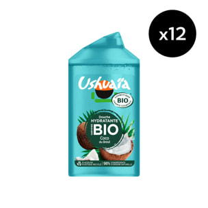 Lot de 12 - Ushuaïa Douche Hydratante Certifiée Bio Coco du Brésil 250ml