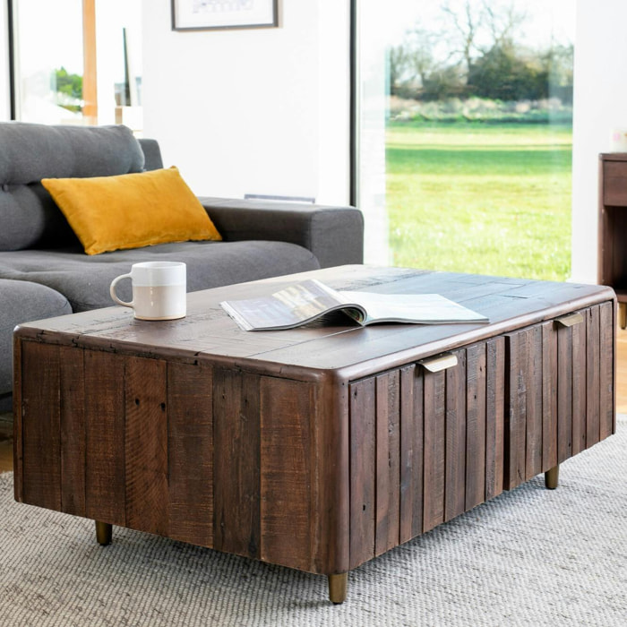 Table basse bois recyclé brun QUEENSTOWN