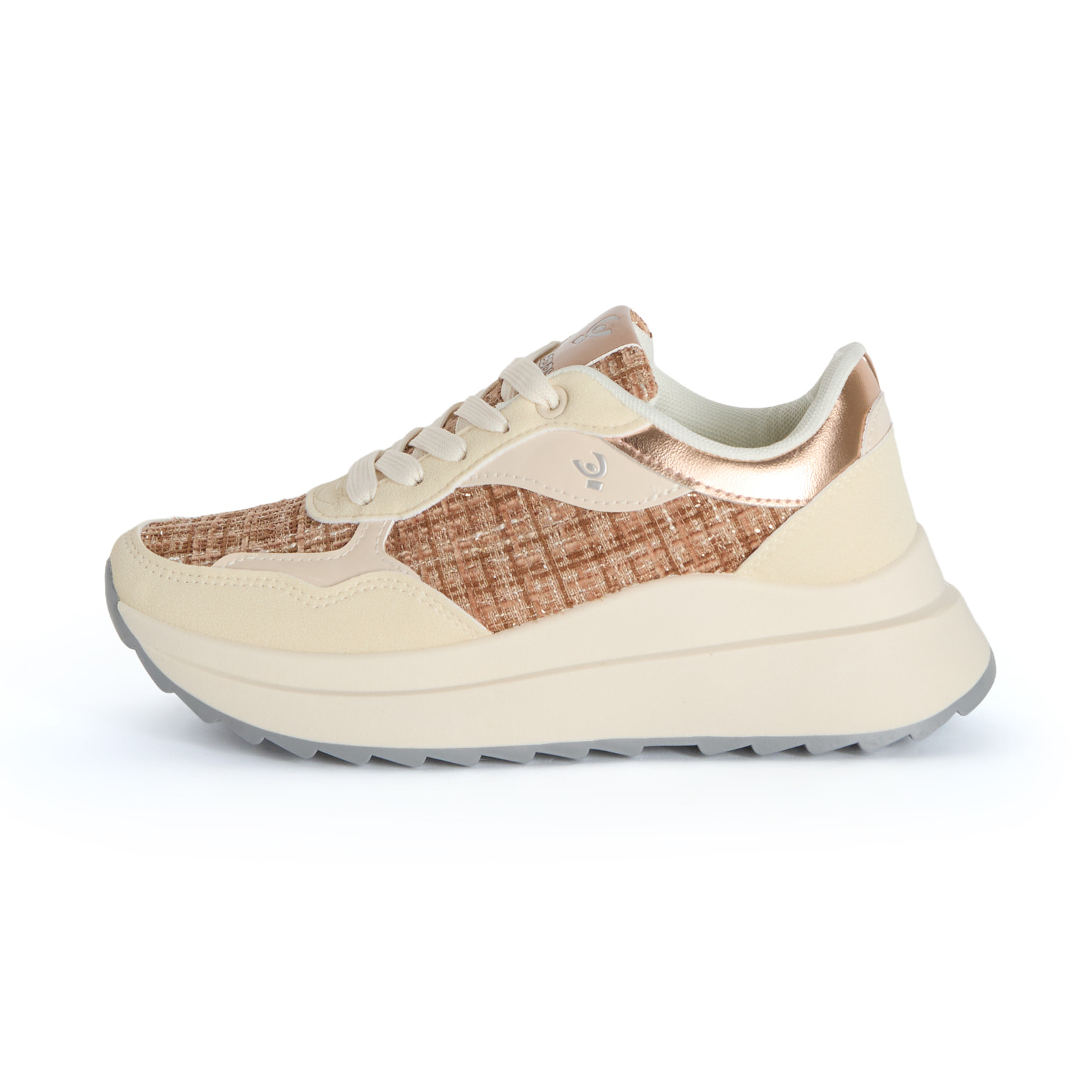 Sneakers in Similpelle e Tessuto con Dettagli Verniciati