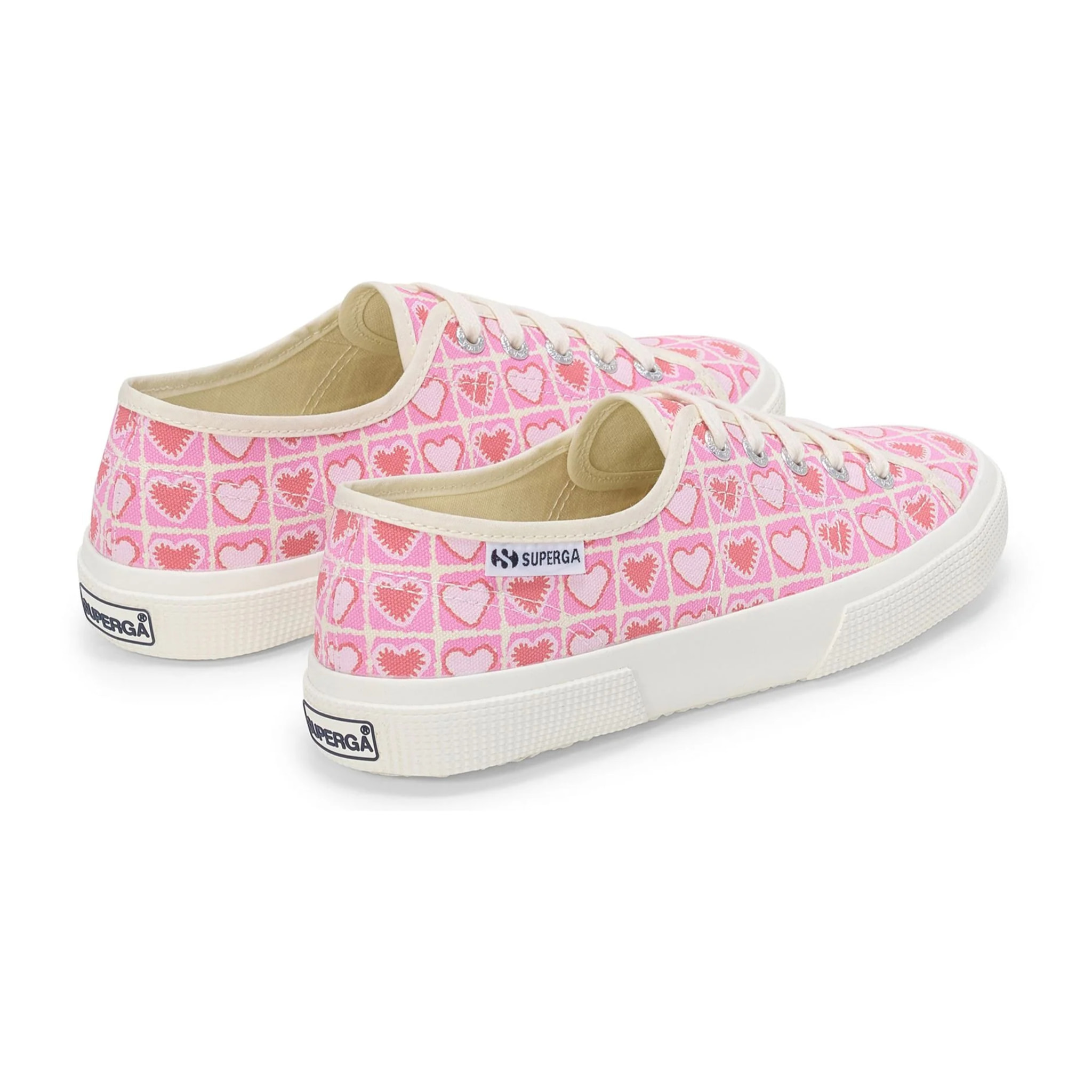 Superga - Donna Rosa - 3750 Heart Crochet Print Leggera