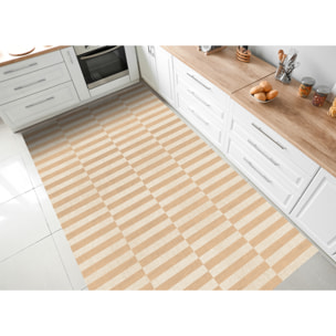 Alfombra de vinilo Dynamic Beige 160x240 cm -PVC antideslizante, vinilica para cocina o salón, lavable, estilo abstracto