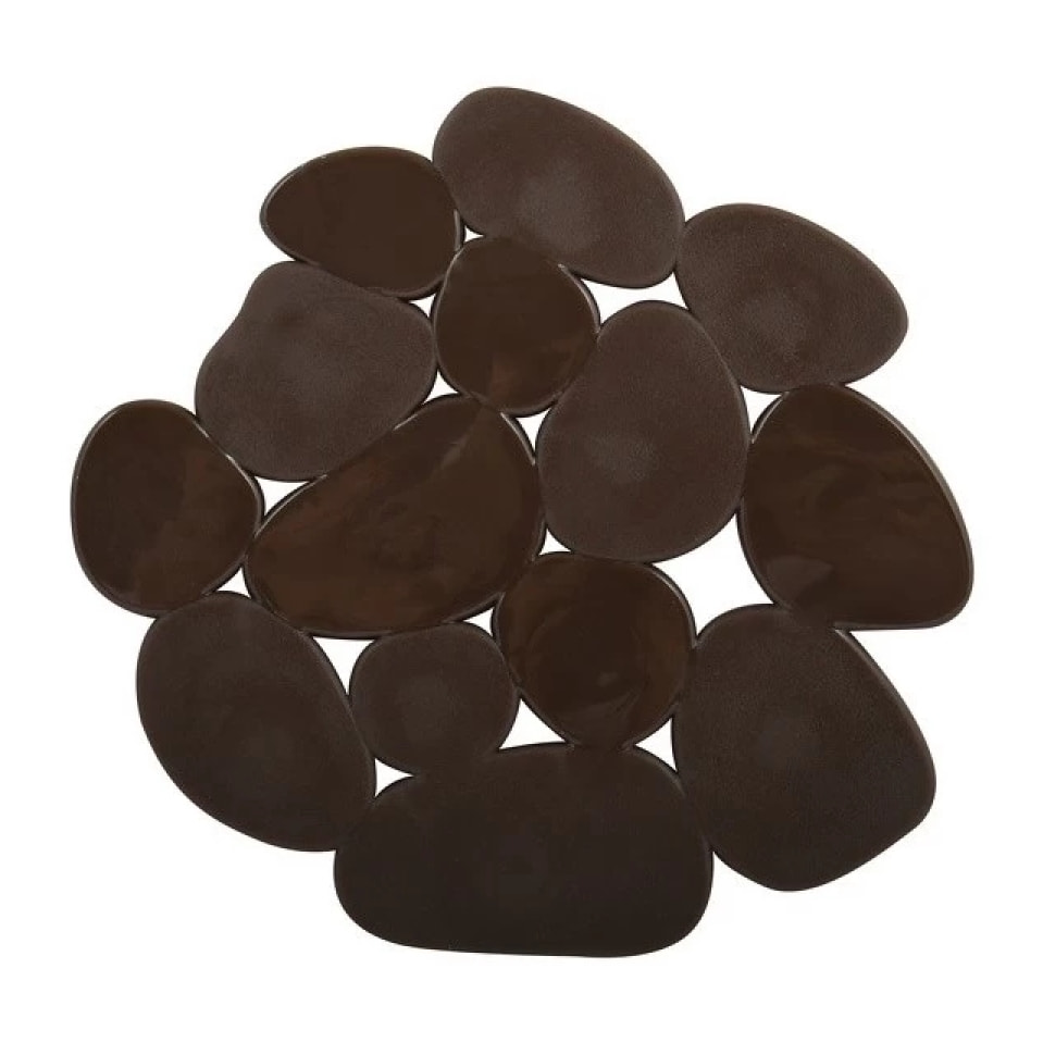 Lot de 4 Tapis antiderapants de douche ou baignoire PVC GALETS 12x13cm Chocolat MSV
