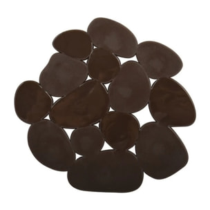 Lot de 4 Tapis antiderapants de douche ou baignoire PVC GALETS 12x13cm Chocolat MSV