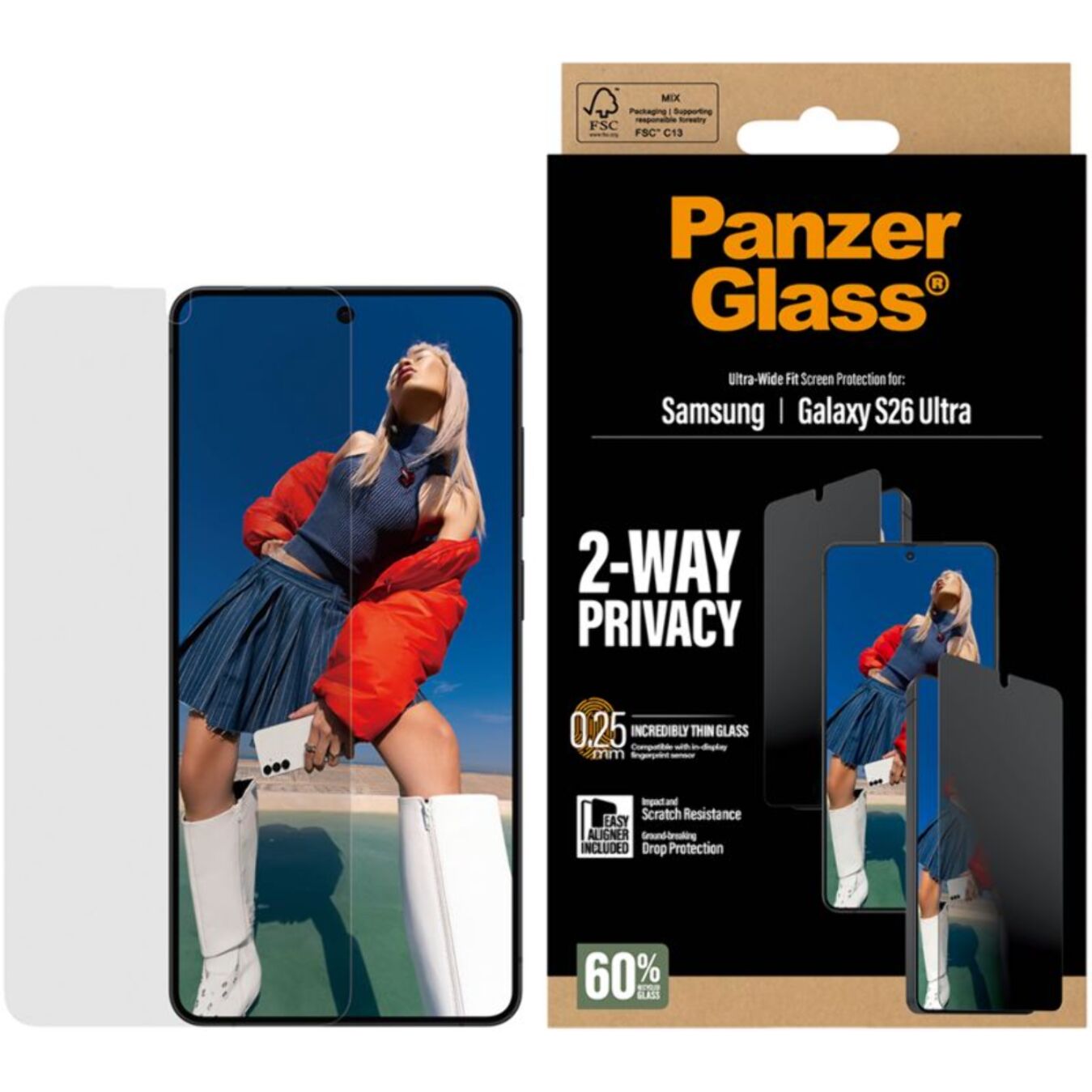 Protège écran PANZERGLASS Samsung Galaxy S26 Ultra Privacy