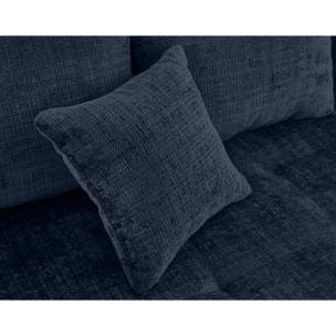 Rune - canapé droit 3 places en velours texturé - Bleu
