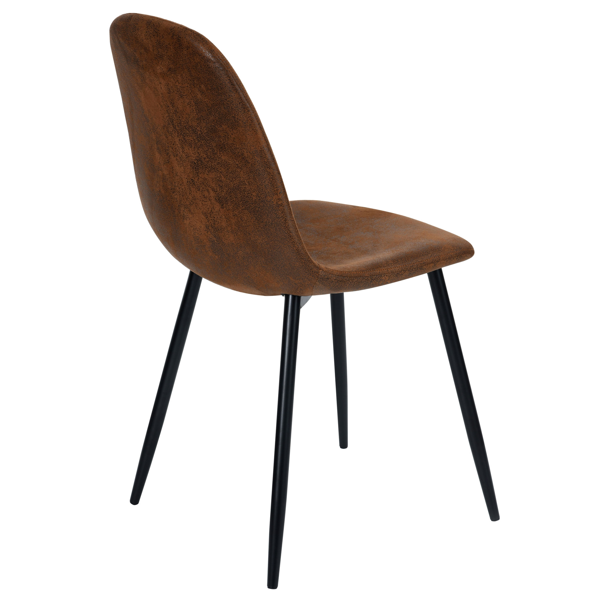 Lot de 2 chaises en microfibre marron effet vieilli - Malrik