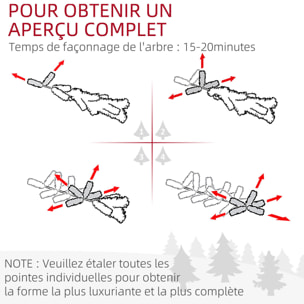 Sapin de Noël artificiel Ø 85 x 120H cm 305 branches épines imitation Nordmann grand réalisme vert