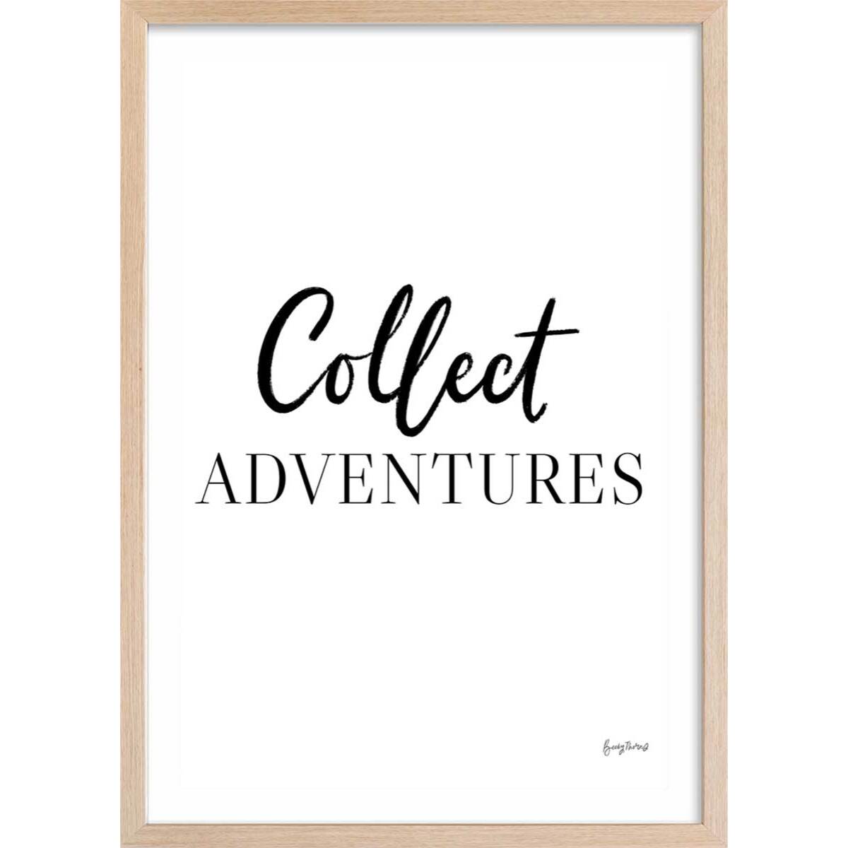 Poster collect adventure Affiche + cadre en bois - Chêne