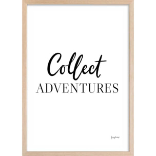 Poster collect adventure Affiche + cadre en bois - Chêne