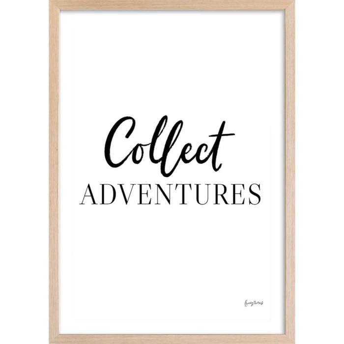 Poster collect adventure Affiche + cadre en bois - Chêne